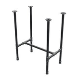 Base de mesa de jantar, estrutura em H, ferro fundido e aço Ø 27 mm, 61 × 39 cm, altura 74 cm