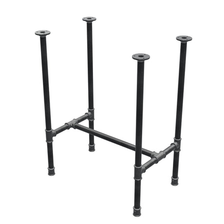 Base de mesa de jantar, estrutura em H, ferro fundido e aço Ø 27 mm, 61 × 39 cm, altura 74 cm