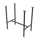 Base de mesa de jantar, estrutura em H, ferro fundido e aço Ø 27 mm, 71 × 45 cm, altura 74 cm