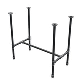 Base de mesa de jantar, estrutura em H, ferro fundido e aço Ø 27 mm, 81 × 45 cm, altura 74 cm