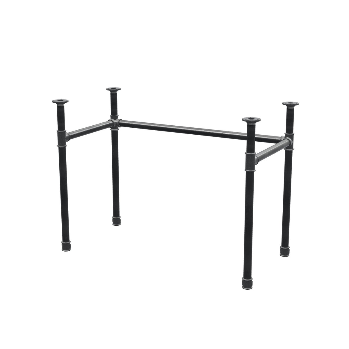 Base de secretária, estrutura em U, ferro fundido e aço Ø 34 mm, 102 × 52 cm, altura 72 cm