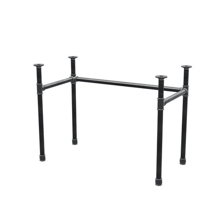 Base de secretária, estrutura em U, ferro fundido e aço Ø 34 mm, 102 × 52 cm, altura 72 cm