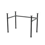 Base de secretária, estrutura em U, ferro fundido e aço Ø 34 mm, 102 × 62 cm, altura 72 cm