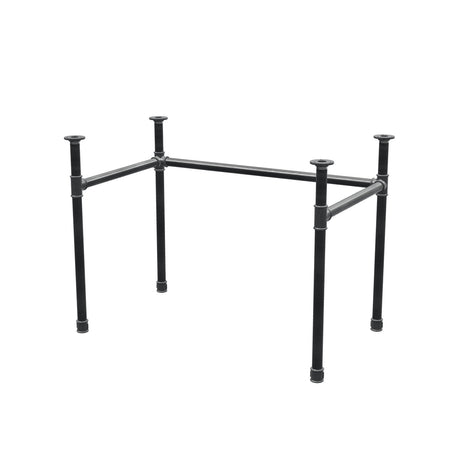 Base de secretária, estrutura em U, ferro fundido e aço Ø 34 mm, 102 × 62 cm, altura 72 cm
