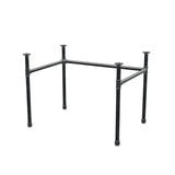 Base de secretária, estrutura em U, ferro fundido e aço Ø 34 mm, 102 × 72 cm, altura 72 cm