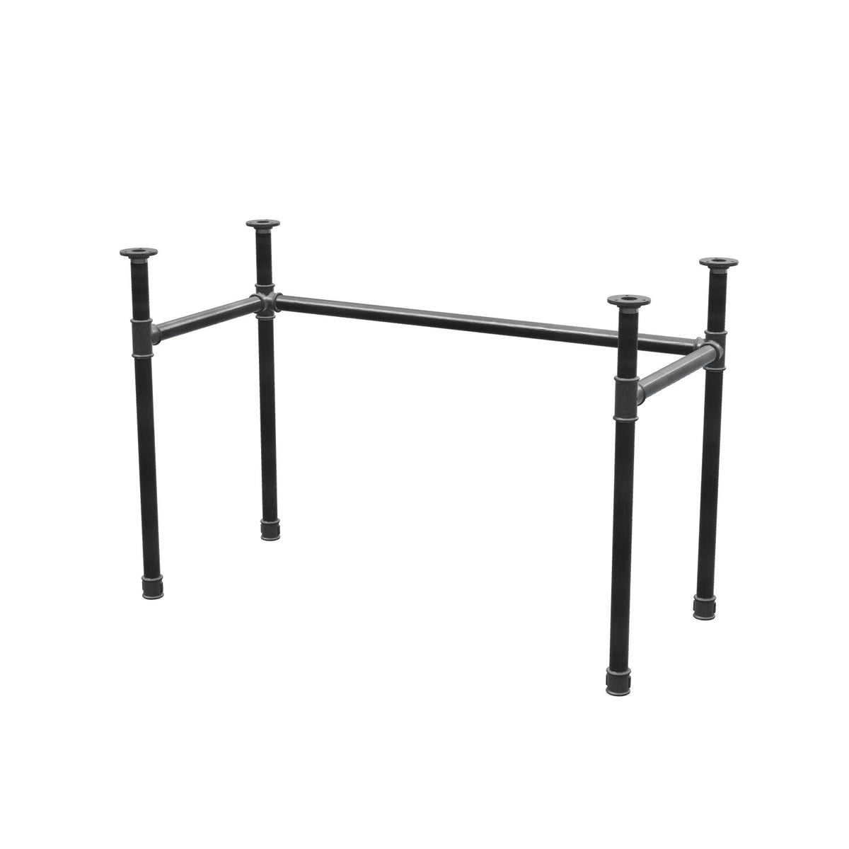 Base de secretária, estrutura em U, ferro fundido e aço Ø 34 mm, 112 × 52 cm, altura 72 cm