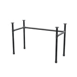 Base de secretária, estrutura em U, ferro fundido e aço Ø 34 mm, 112 × 52 cm, altura 72 cm