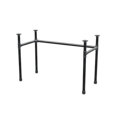 Base de secretária, estrutura em U, ferro fundido e aço Ø 34 mm, 112 × 52 cm, altura 72 cm