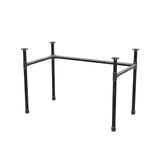 Base de secretária, estrutura em U, ferro fundido e aço Ø 34 mm, 112 × 62 cm, altura 72 cm