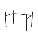 Base de secretária, estrutura em U, ferro fundido e aço Ø 34 mm, 112 × 72 cm, altura 72 cm