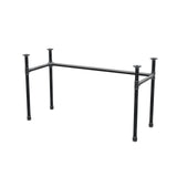 Base de secretária, estrutura em U, ferro fundido e aço Ø 34 mm, 132 × 52 cm, altura 72 cm