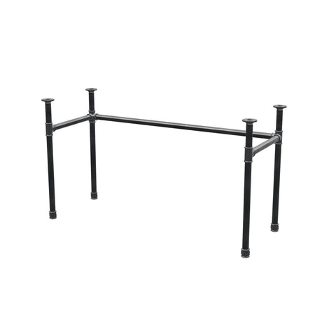 Base de secretária, estrutura em U, ferro fundido e aço Ø 34 mm, 132 × 52 cm, altura 72 cm