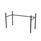 Base de secretária, estrutura em U, ferro fundido e aço Ø 34 mm, 132 × 62 cm, altura 72 cm