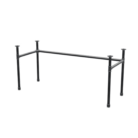 Base de secretária, estrutura em U, ferro fundido e aço Ø 34 mm, 162 × 62 cm, altura 72 cm