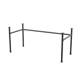 Base de secretária, estrutura em U, ferro fundido e aço Ø 34 mm, 162 × 72 cm, altura 72 cm