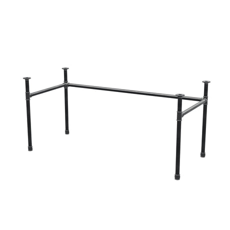 Base de secretária, estrutura em U, ferro fundido e aço Ø 34 mm, 162 × 72 cm, altura 72 cm