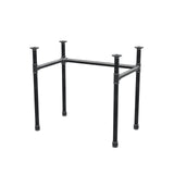 Base de secretária, estrutura em U, ferro fundido e aço Ø 34 mm, 82 × 52 cm, altura 72 cm