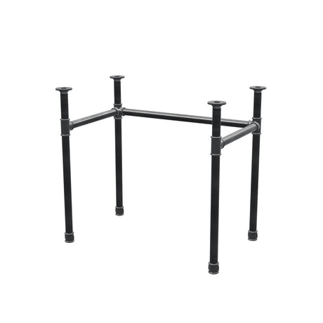 Base de secretária, estrutura em U, ferro fundido e aço Ø 34 mm, 82 × 52 cm, altura 72 cm