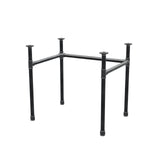 Base de secretária, estrutura em U, ferro fundido e aço Ø 34 mm, 82 × 62 cm, altura 72 cm