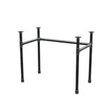 Base de secretária, estrutura em U, ferro fundido e aço Ø 34 mm, 92 × 52 cm, altura 72 cm