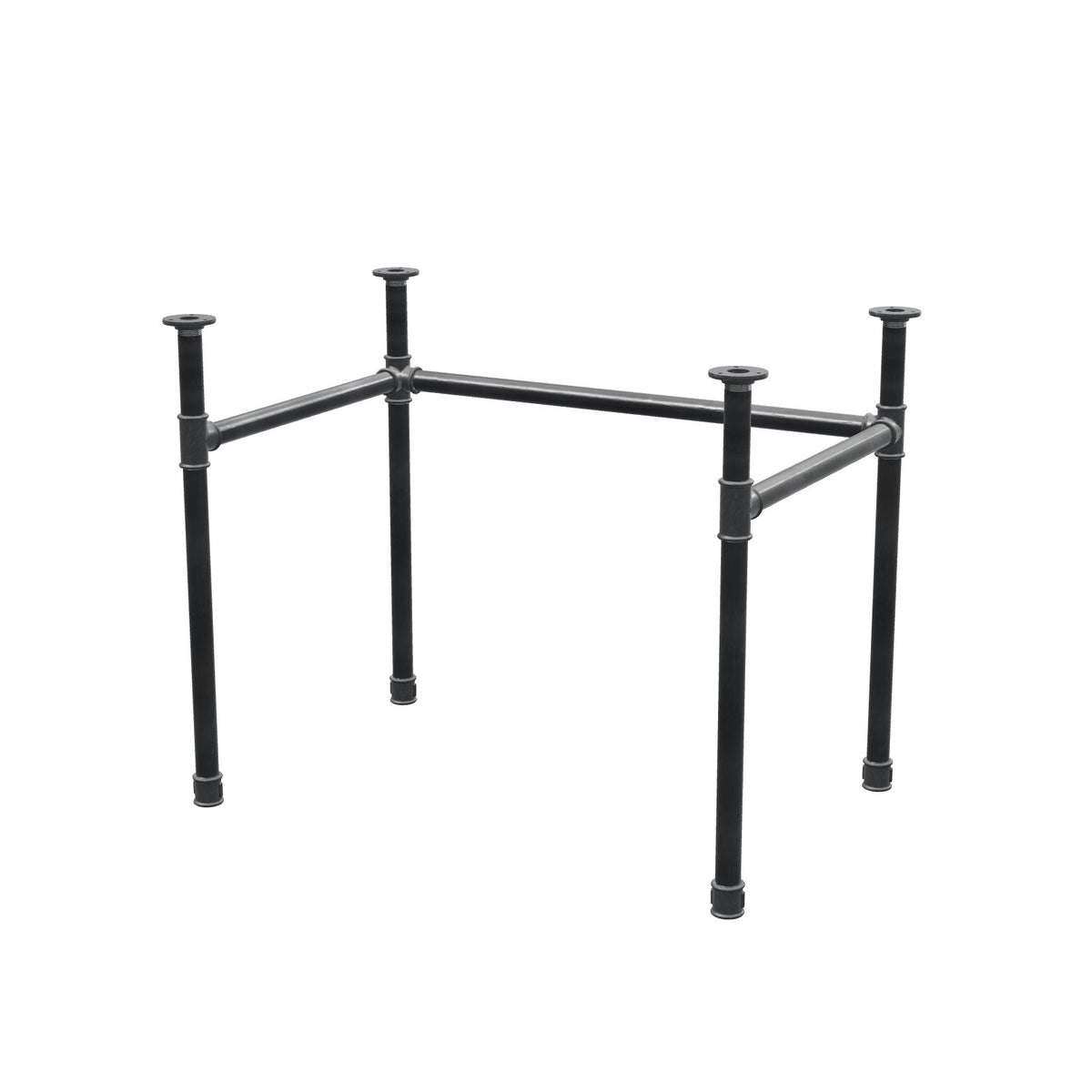 Base de secretária, estrutura em U, ferro fundido e aço Ø 34 mm, 92 × 62 cm, altura 72 cm