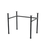 Base de secretária, estrutura em U, ferro fundido e aço Ø 34 mm, 92 × 62 cm, altura 72 cm
