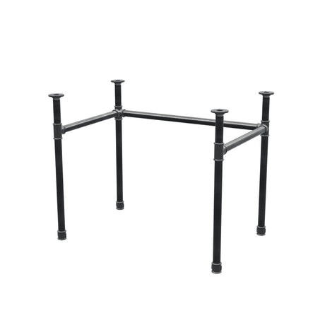 Base de secretária, estrutura em U, ferro fundido e aço Ø 34 mm, 92 × 62 cm, altura 72 cm