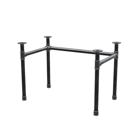 Base de secretária, estrutura em U, ferro fundido e aço Ø 42 mm, 106 × 66 cm, altura 70 cm