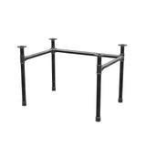 Base de secretária, estrutura em U, ferro fundido e aço Ø 42 mm, 106 × 76 cm, altura 70 cm