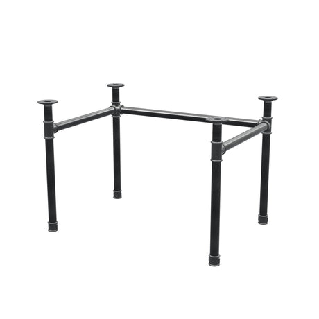 Base de secretária, estrutura em U, ferro fundido e aço Ø 42 mm, 106 × 76 cm, altura 70 cm