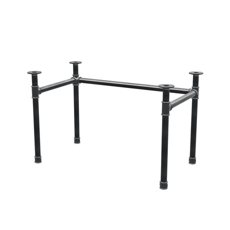 Base de secretária, estrutura em U, ferro fundido e aço Ø 42 mm, 116 × 66 cm, altura 70 cm