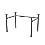 Base de secretária, estrutura em U, ferro fundido e aço Ø 42 mm, 116 × 76 cm, altura 70 cm
