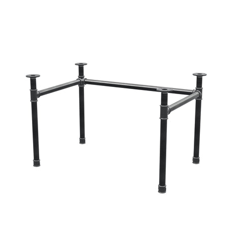 Base de secretária, estrutura em U, ferro fundido e aço Ø 42 mm, 116 × 76 cm, altura 70 cm