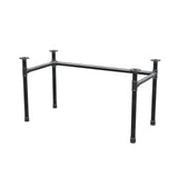 Base de secretária, estrutura em U, ferro fundido e aço Ø 42 mm, 136 × 66 cm, altura 70 cm