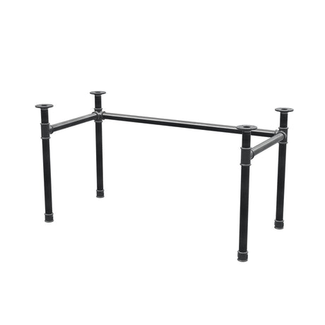 Base de secretária, estrutura em U, ferro fundido e aço Ø 42 mm, 136 × 66 cm, altura 70 cm