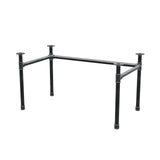 Base de secretária, estrutura em U, ferro fundido e aço Ø 42 mm, 136 × 76 cm, altura 70 cm