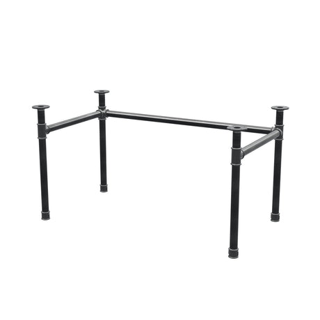Base de secretária, estrutura em U, ferro fundido e aço Ø 42 mm, 136 × 76 cm, altura 70 cm