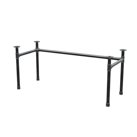 Base de secretária, estrutura em U, ferro fundido e aço Ø 42 mm, 166 × 66 cm, altura 70 cm
