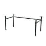 Base de secretária, estrutura em U, ferro fundido e aço Ø 42 mm, 166 × 76 cm, altura 70 cm