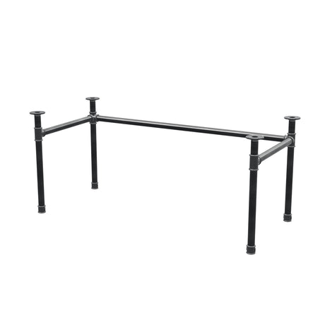 Base de secretária, estrutura em U, ferro fundido e aço Ø 42 mm, 166 × 76 cm, altura 70 cm