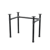Base de secretária, estrutura em U, ferro fundido e aço Ø 42 mm, 86 × 56 cm, altura 70 cm