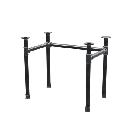 Base de secretária, estrutura em U, ferro fundido e aço Ø 42 mm, 86 × 56 cm, altura 70 cm
