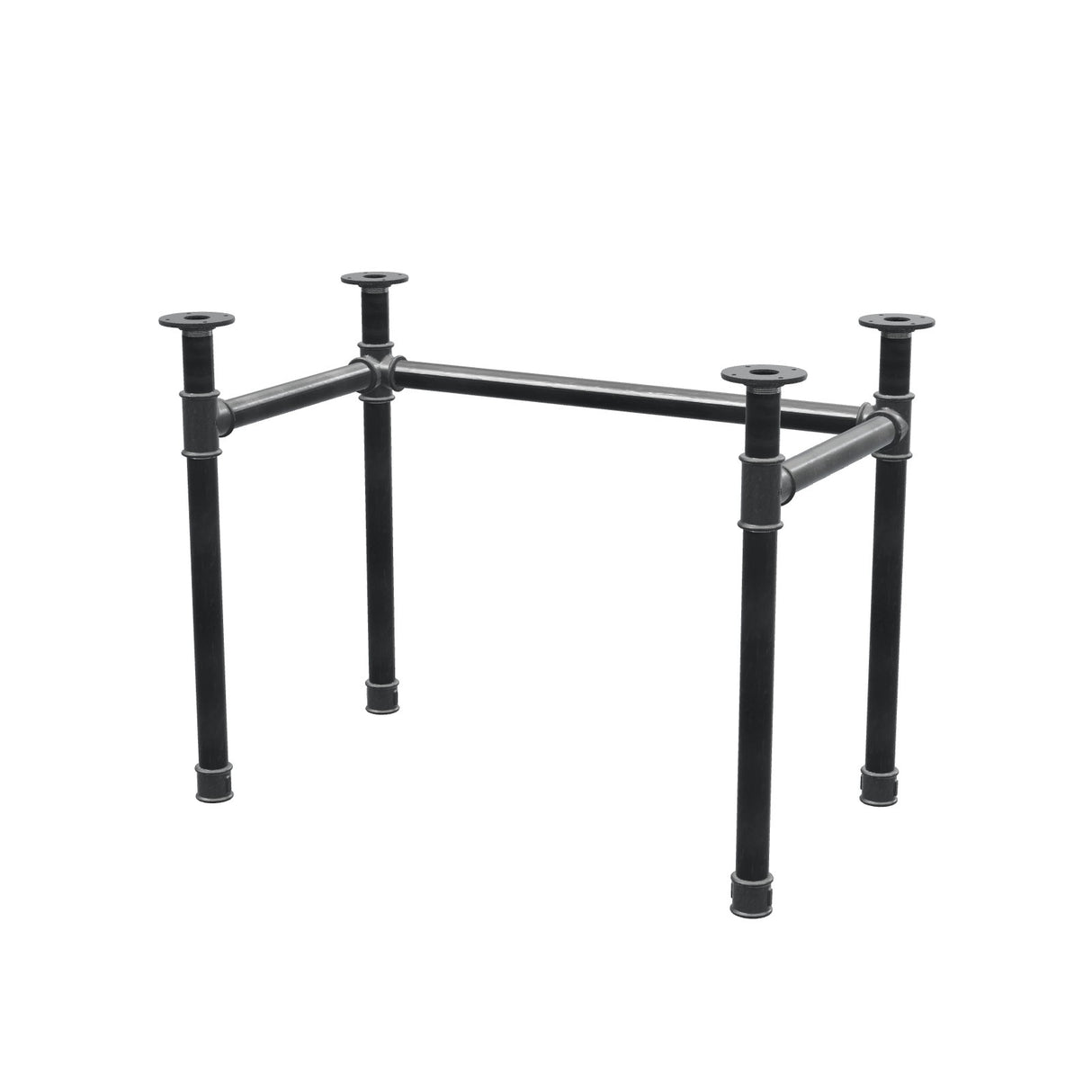 Base de secretária, estrutura em U, ferro fundido e aço Ø 42 mm, 96 × 56 cm, altura 70 cm