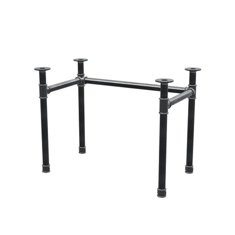 Base de secretária, estrutura em U, ferro fundido e aço Ø 42 mm, 96 × 56 cm, altura 70 cm