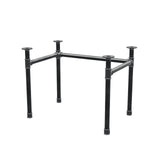Base de secretária, estrutura em U, ferro fundido e aço Ø 42 mm, 96 × 66 cm, altura 70 cm