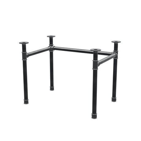 Base de secretária, estrutura em U, ferro fundido e aço Ø 42 mm, 96 × 66 cm, altura 70 cm