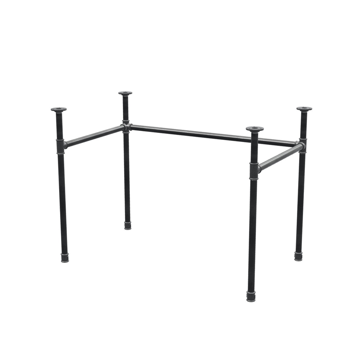 Base de secretária, estrutura em U, ferro fundido e aço Ø 27 mm, 101 × 61 cm, altura 71 cm