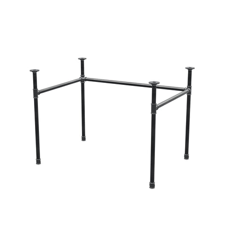 Base de secretária, estrutura em U, ferro fundido e aço Ø 27 mm, 101 × 71 cm, altura 71 cm