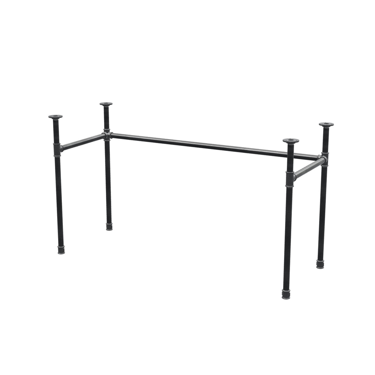Base de secretária, estrutura em U, ferro fundido e aço Ø 27 mm, 131 × 51 cm, altura 71 cm
