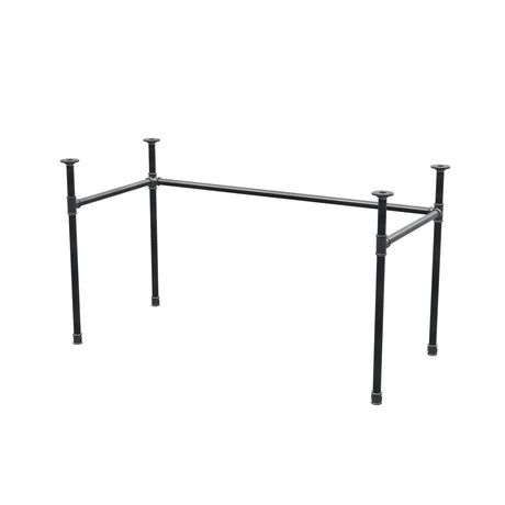 Base de secretária, estrutura em U, ferro fundido e aço Ø 27 mm, 131 × 61 cm, altura 71 cm